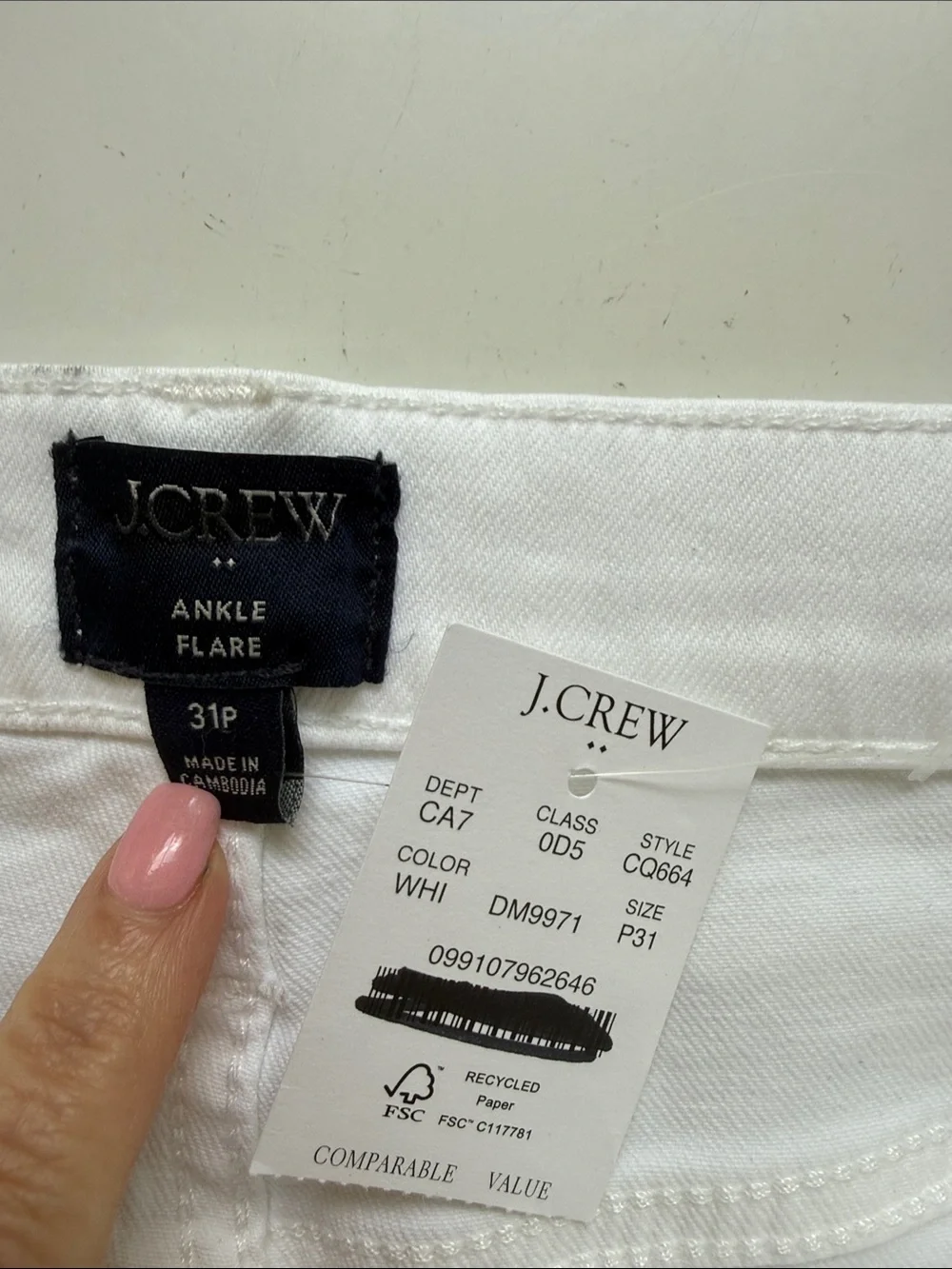 J. Crew zipper fly